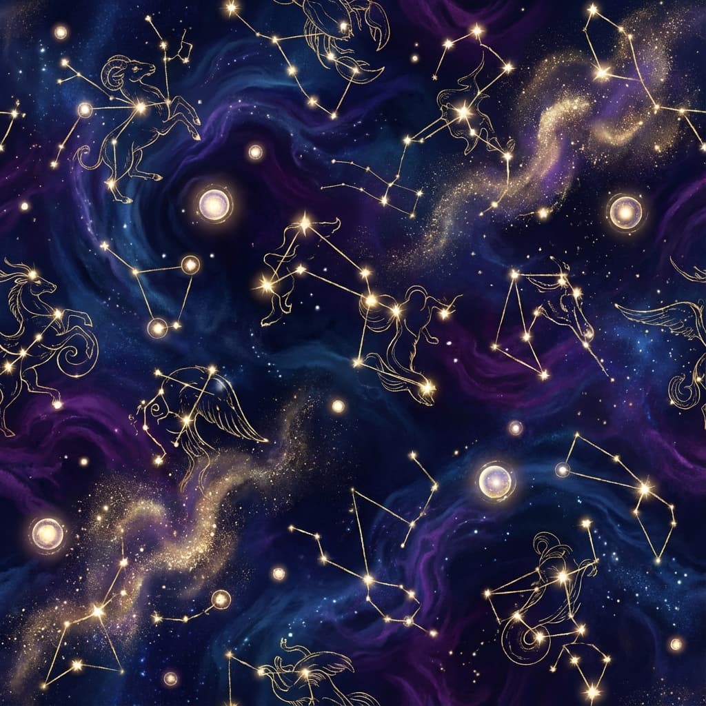 Astral chart with planets and astrological influences