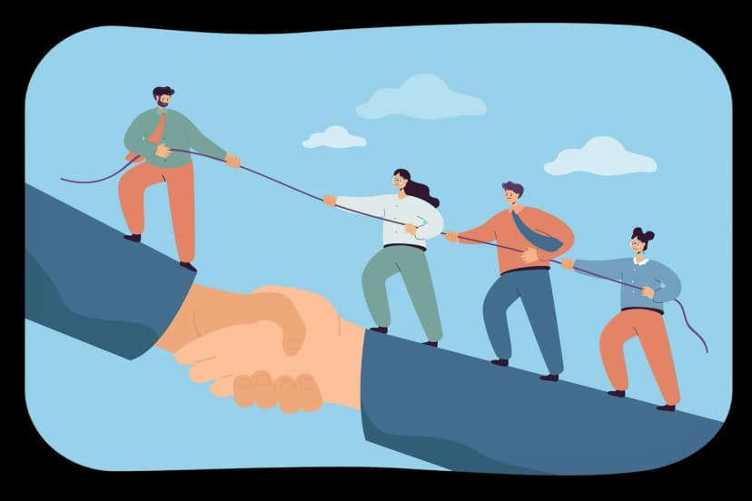 Team collaborating effectively